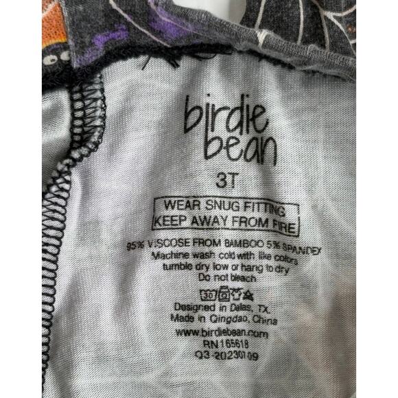 Birdie Bean Bamboo Gomez Black Halloween Spider Web Pajama Set 3T Whimsigoth‎ - Picture 2 of 6